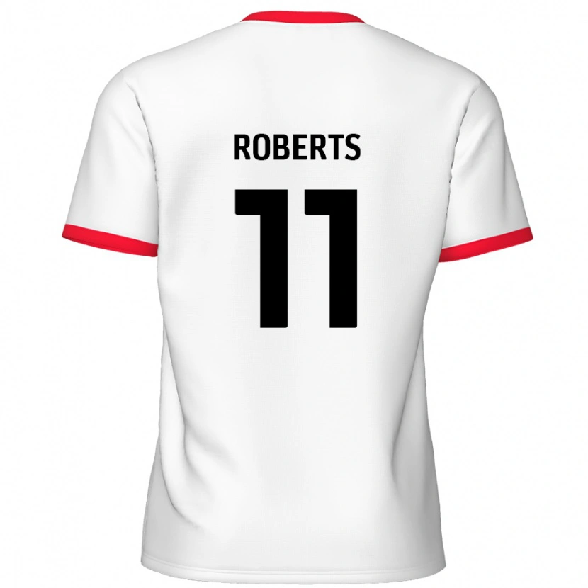 Danxen Mujer Camiseta Jordan Roberts #11 Blanco Rojo 1ª Equipación 2024/25 La Camisa México