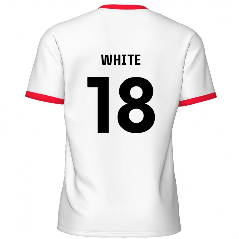 Danxen Mujer Camiseta Harvey White #18 Blanco Rojo 1ª Equipación 2024/25 La Camisa México