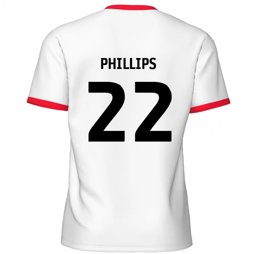 Danxen Mujer Camiseta Daniel Phillips #22 Blanco Rojo 1ª Equipación 2024/25 La Camisa México