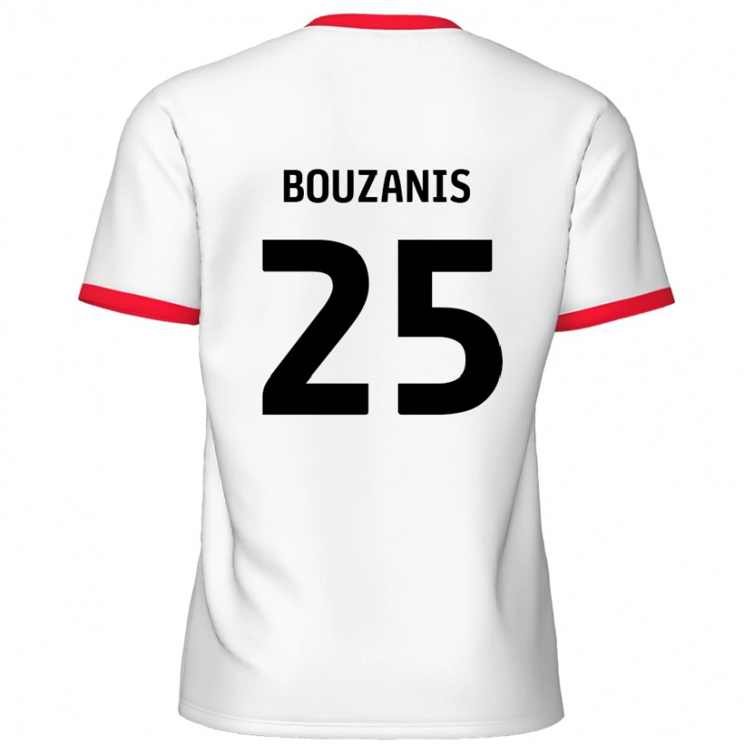 Danxen Mujer Camiseta Dean Bouzanis #25 Blanco Rojo 1ª Equipación 2024/25 La Camisa México