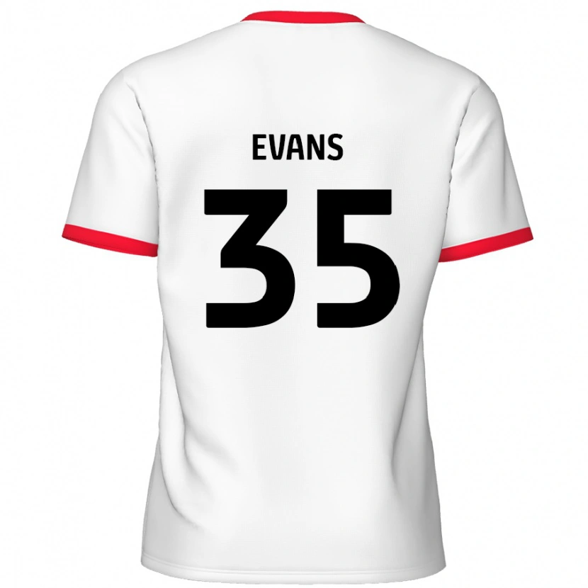 Danxen Mujer Camiseta Makise Evans #35 Blanco Rojo 1ª Equipación 2024/25 La Camisa México