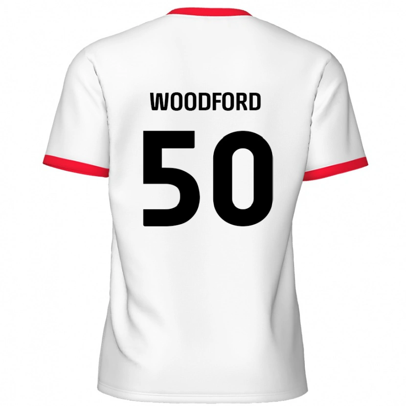 Danxen Mujer Camiseta Max Woodford #50 Blanco Rojo 1ª Equipación 2024/25 La Camisa México