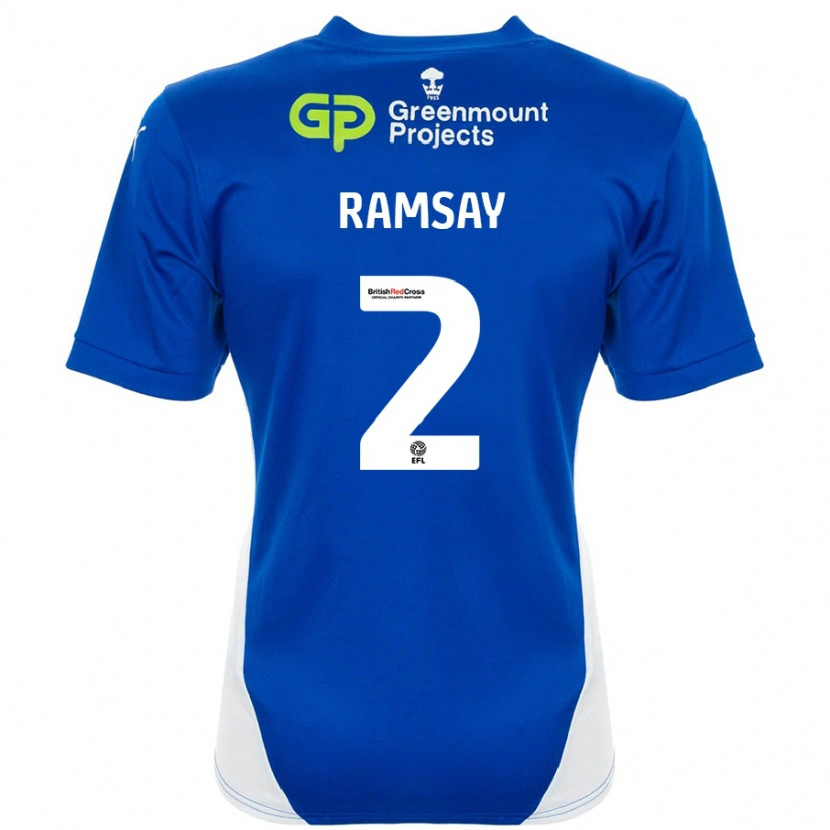 Danxen Mujer Camiseta Calvin Ramsay #2 Azul Blanco 1ª Equipación 2024/25 La Camisa México