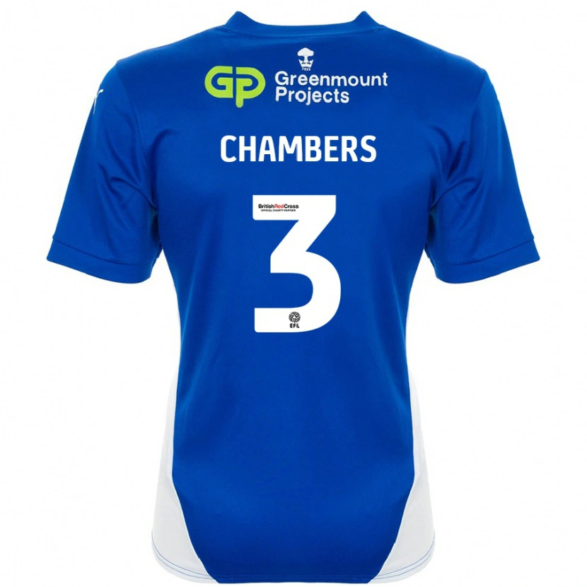 Danxen Mujer Camiseta Luke Chambers #3 Azul Blanco 1ª Equipación 2024/25 La Camisa México