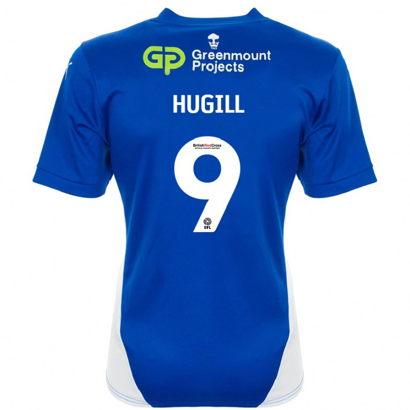 Danxen Mujer Camiseta Joe Hugill #9 Azul Blanco 1ª Equipación 2024/25 La Camisa México
