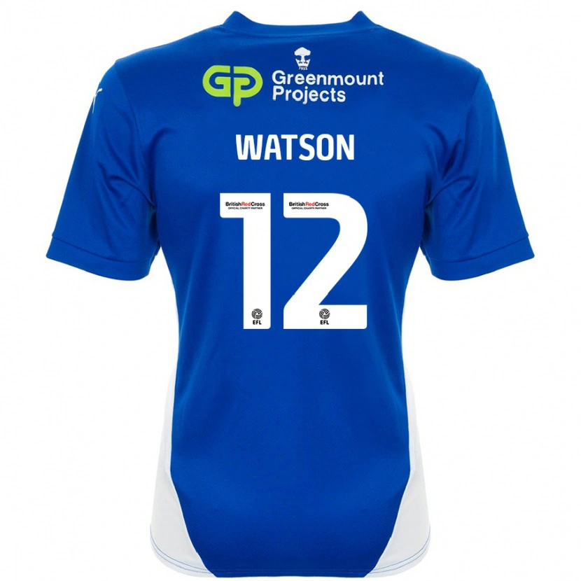 Danxen Mujer Camiseta Tom Watson #12 Azul Blanco 1ª Equipación 2024/25 La Camisa México
