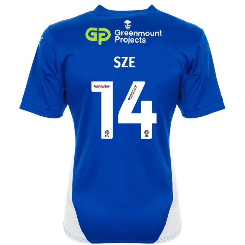 Danxen Mujer Camiseta Chris Sze #14 Azul Blanco 1ª Equipación 2024/25 La Camisa México