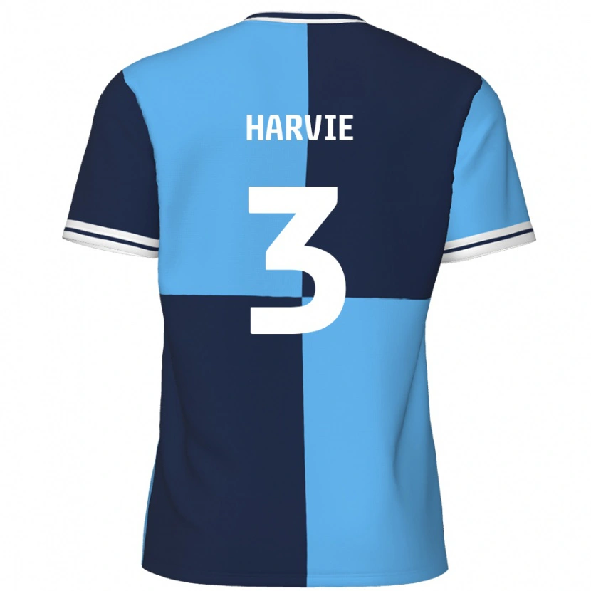 Danxen Mujer Camiseta Daniel Harvie #3 Azul Cielo Azul Oscuro 1ª Equipación 2024/25 La Camisa México