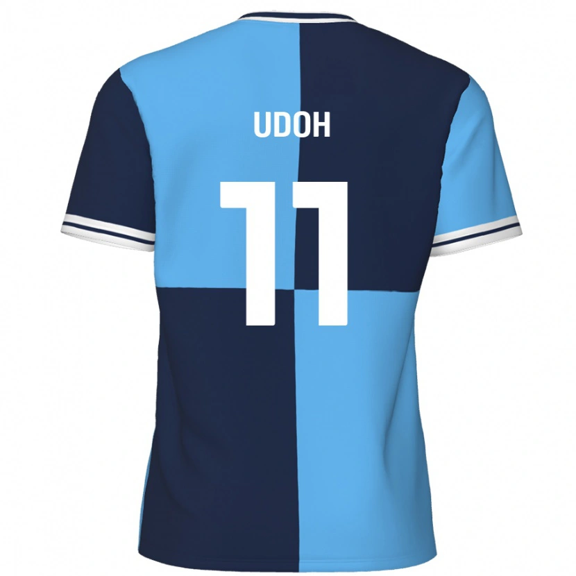 Danxen Mujer Camiseta Daniel Udoh #11 Azul Cielo Azul Oscuro 1ª Equipación 2024/25 La Camisa México