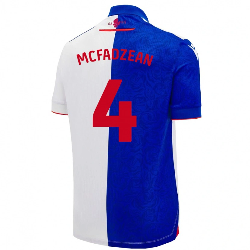 Danxen Mujer Camiseta Kyle Mcfadzean #4 Azul Cielo Blanco 1ª Equipación 2024/25 La Camisa México