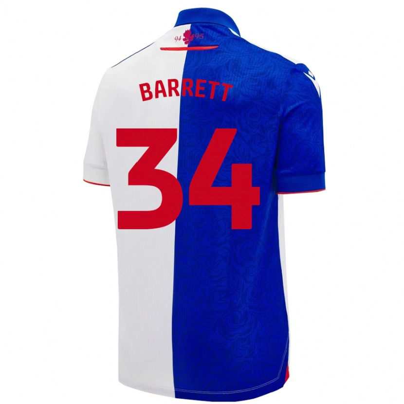 Danxen Mujer Camiseta Jack Barrett #34 Azul Cielo Blanco 1ª Equipación 2024/25 La Camisa México