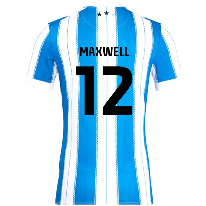 Danxen Mujer Camiseta Chris Maxwell #12 Azul Blanco 1ª Equipación 2024/25 La Camisa México
