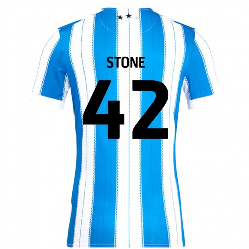 Danxen Mujer Camiseta Michael Stone #42 Azul Blanco 1ª Equipación 2024/25 La Camisa México