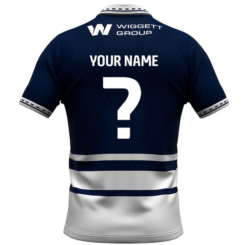 Danxen Mujer Camiseta Su Nombre #0 Azul Marino Blanco 1ª Equipación 2024/25 La Camisa México