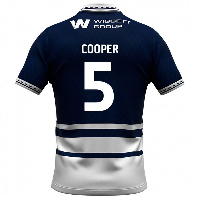 Danxen Mujer Camiseta Jake Cooper #5 Azul Marino Blanco 1ª Equipación 2024/25 La Camisa México