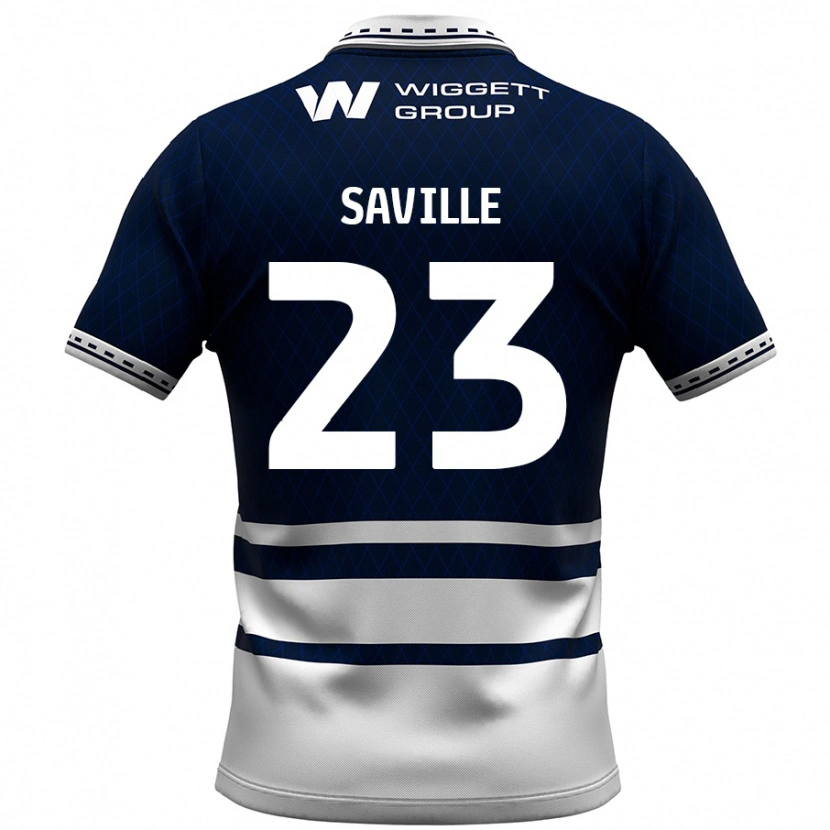 Danxen Mujer Camiseta George Saville #23 Azul Marino Blanco 1ª Equipación 2024/25 La Camisa México