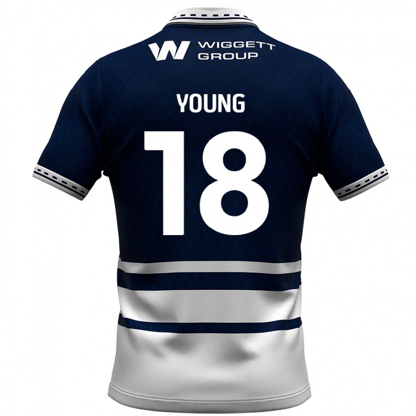 Danxen Mujer Camiseta Michelle Young #18 Azul Marino Blanco 1ª Equipación 2024/25 La Camisa México