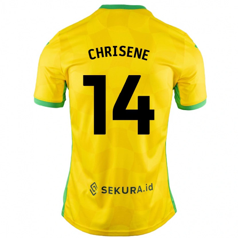 Danxen Mujer Camiseta Ben Chrisene #14 Amarillo Verde 1ª Equipación 2024/25 La Camisa México