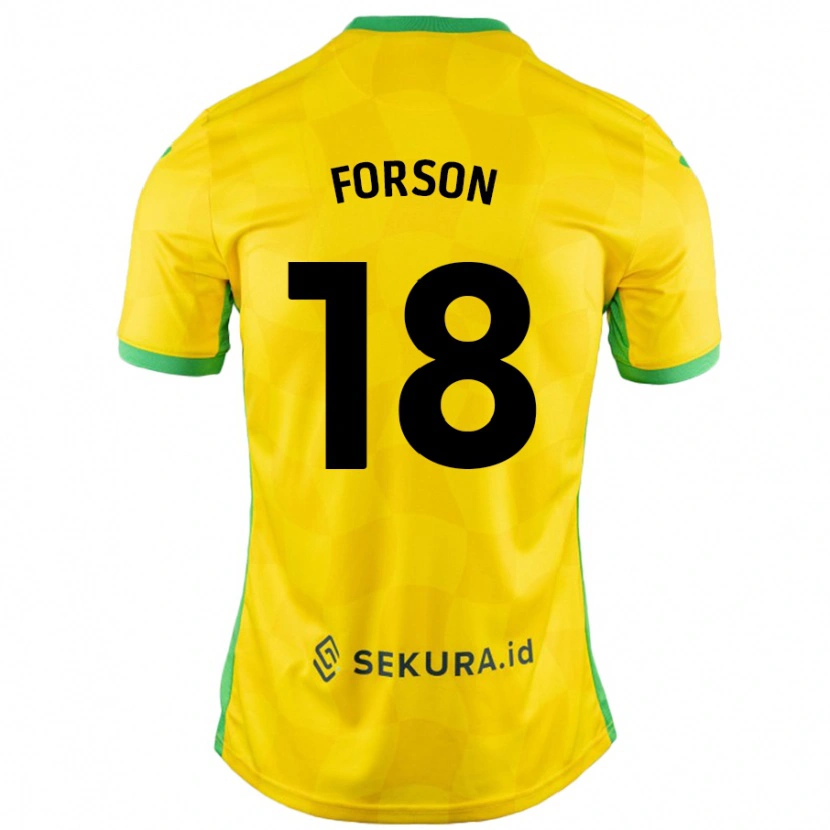 Danxen Mujer Camiseta Amankwah Forson #18 Amarillo Verde 1ª Equipación 2024/25 La Camisa México