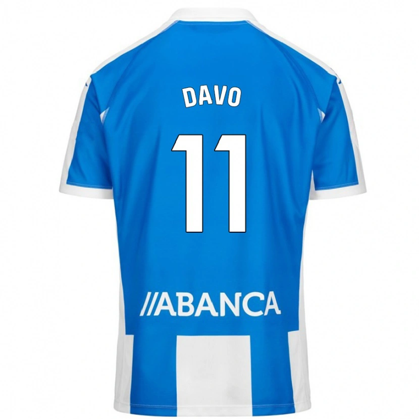 Danxen Mujer Camiseta Davo #11 Azul Blanco 1ª Equipación 2024/25 La Camisa México
