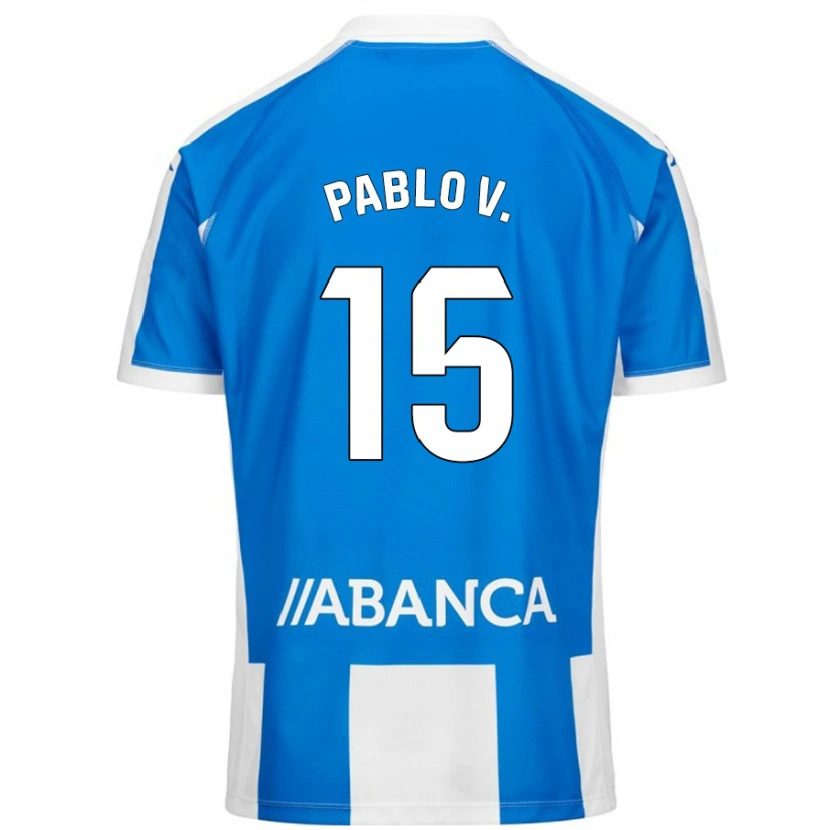 Danxen Mujer Camiseta Pablo Vázquez #15 Azul Blanco 1ª Equipación 2024/25 La Camisa México