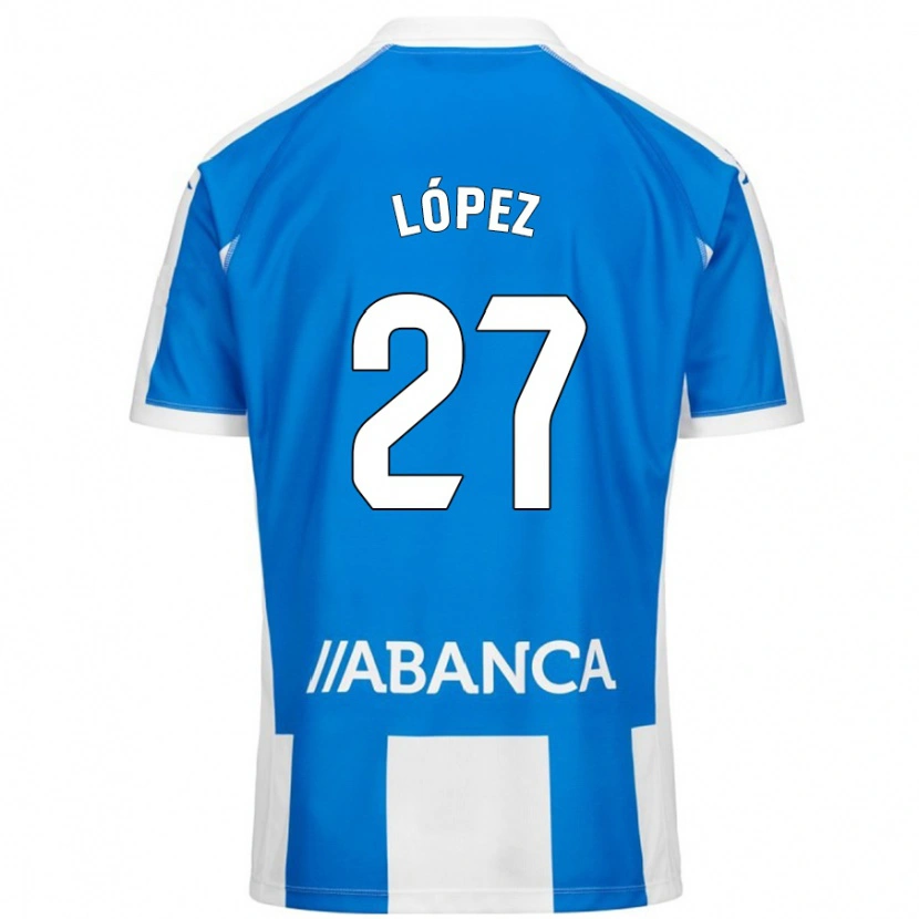 Danxen Mujer Camiseta Rubén López #27 Azul Blanco 1ª Equipación 2024/25 La Camisa México