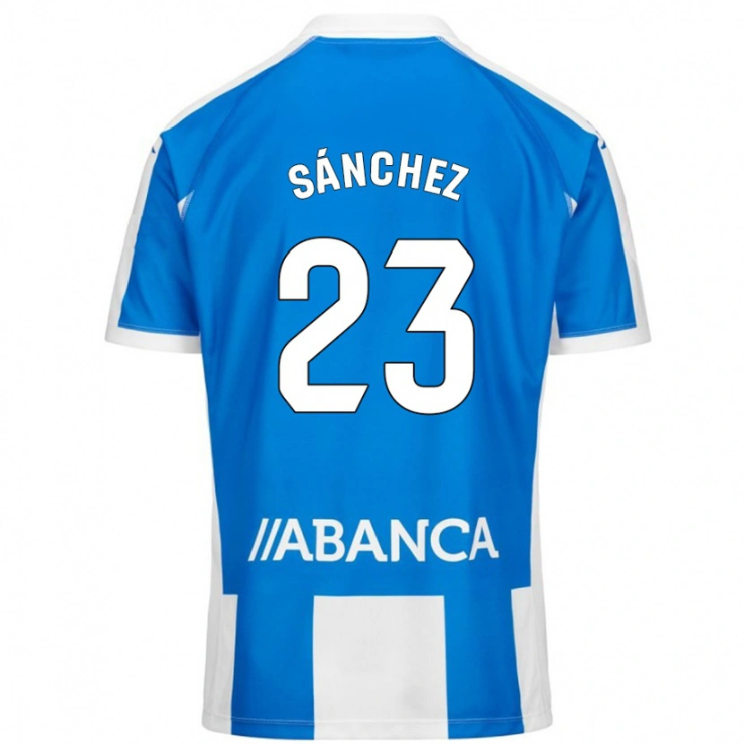 Danxen Mujer Camiseta Kevin Sánchez #23 Azul Blanco 1ª Equipación 2024/25 La Camisa México