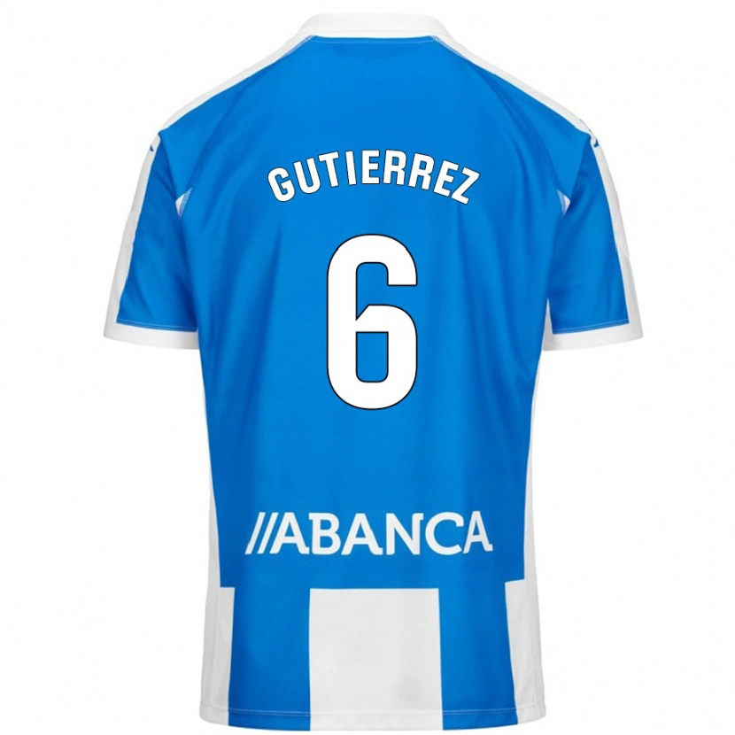 Danxen Mujer Camiseta Paula Gutiérrez #6 Azul Blanco 1ª Equipación 2024/25 La Camisa México