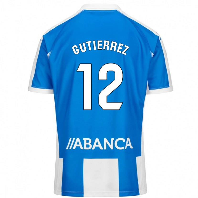 Danxen Mujer Camiseta Laura Gutiérrez #12 Azul Blanco 1ª Equipación 2024/25 La Camisa México