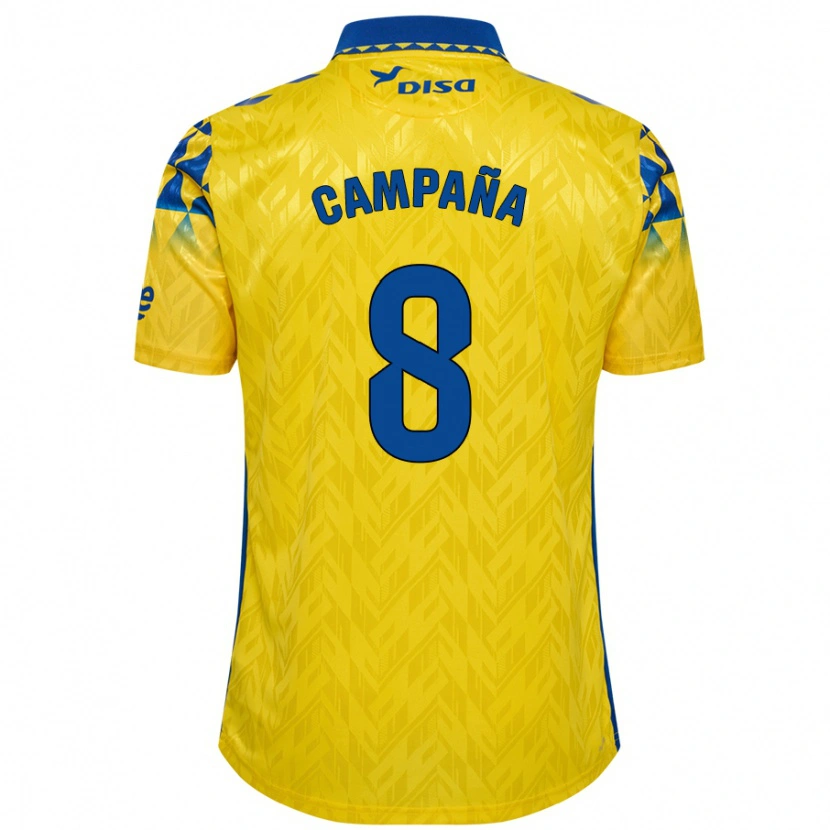 Danxen Mujer Camiseta José Campaña #8 Amarillo Azul 1ª Equipación 2024/25 La Camisa México