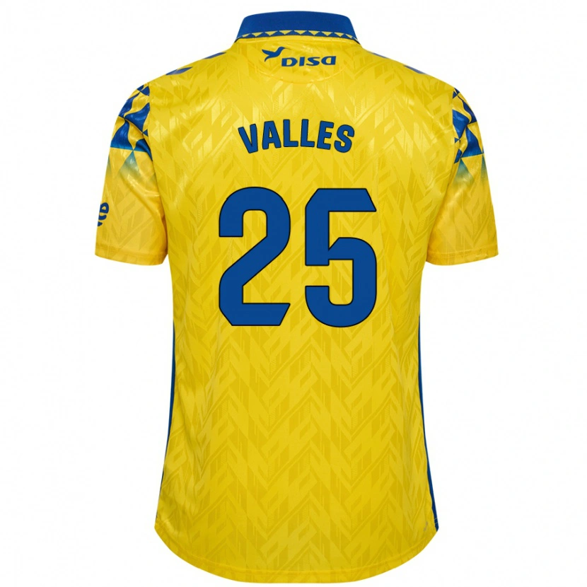 Danxen Mujer Camiseta Álvaro Valles #25 Amarillo Azul 1ª Equipación 2024/25 La Camisa México
