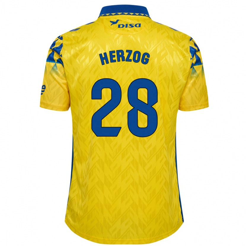 Danxen Mujer Camiseta Juanma Herzog #28 Amarillo Azul 1ª Equipación 2024/25 La Camisa México