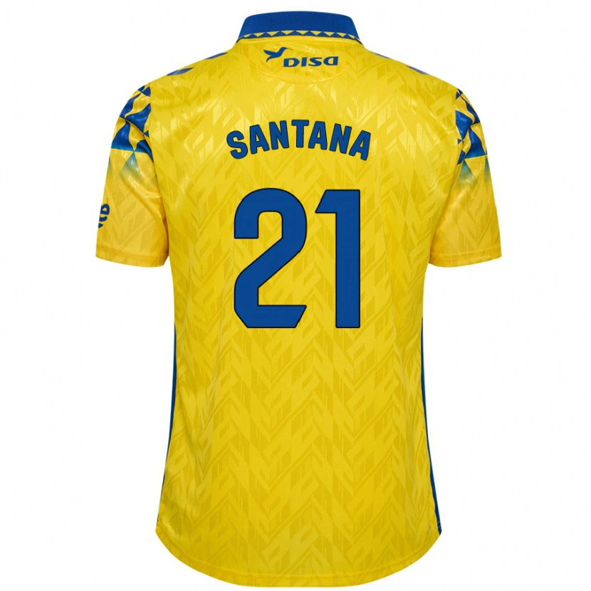 Danxen Mujer Camiseta Yadam Santana #21 Amarillo Azul 1ª Equipación 2024/25 La Camisa México