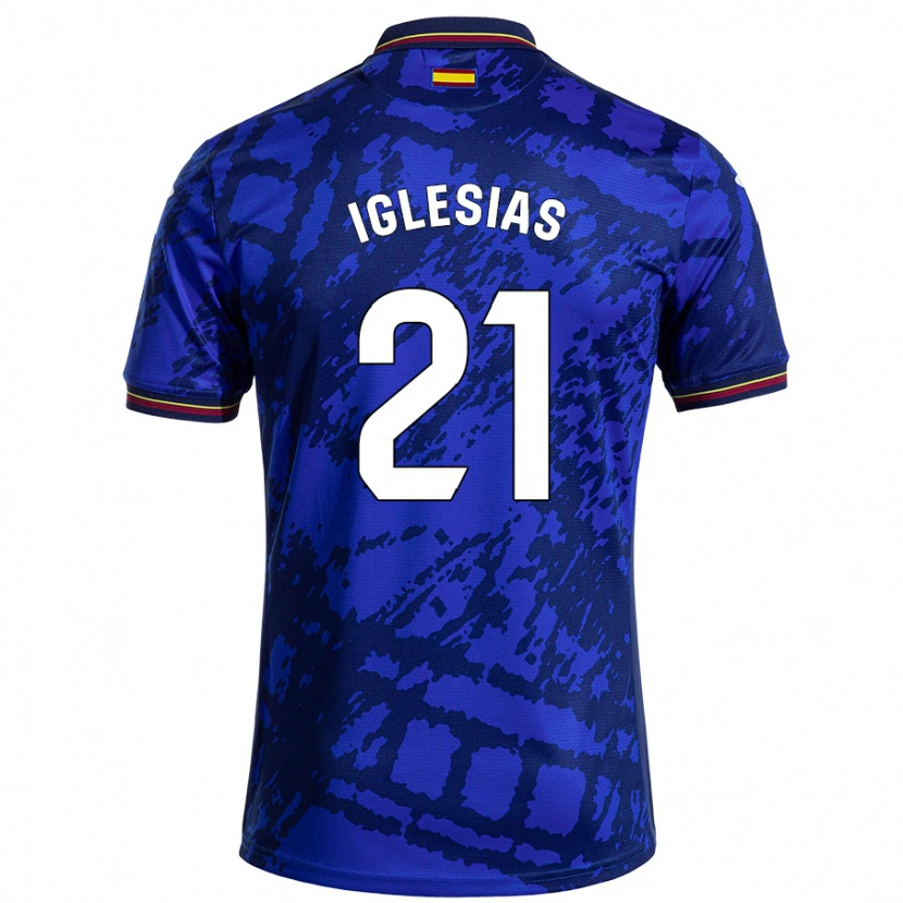 Danxen Mujer Camiseta Juan Iglesias #21 Azul Más Oscuro 1ª Equipación 2024/25 La Camisa México