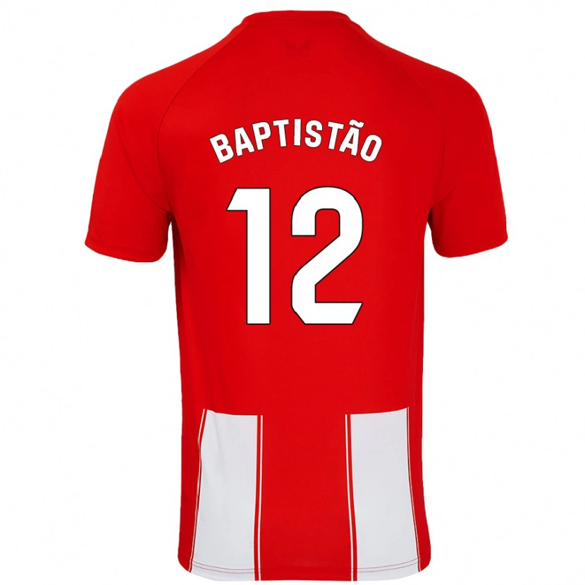 Danxen Mujer Camiseta Léo Baptistão #12 Rojo Blanco 1ª Equipación 2024/25 La Camisa México