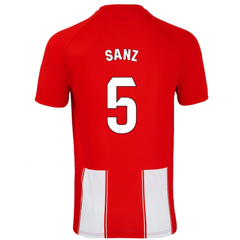 Danxen Mujer Camiseta Paco Sanz #5 Rojo Blanco 1ª Equipación 2024/25 La Camisa México