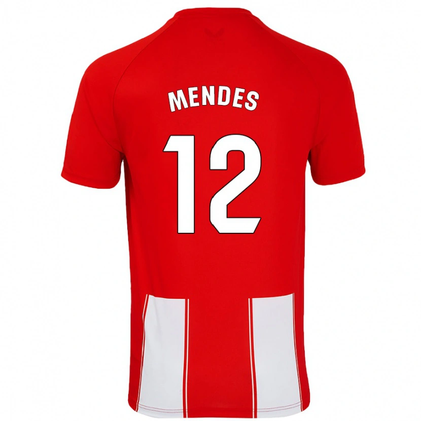 Danxen Mujer Camiseta Alex Mendes #12 Rojo Blanco 1ª Equipación 2024/25 La Camisa México