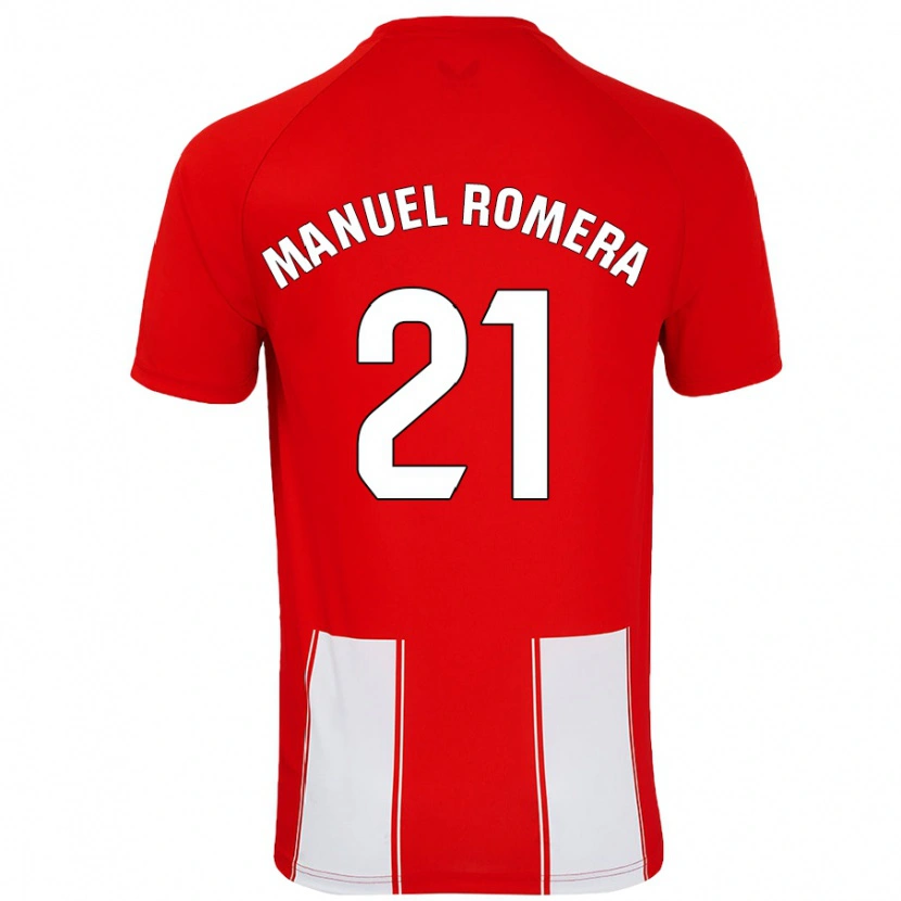 Danxen Mujer Camiseta José Manuel Romera #21 Rojo Blanco 1ª Equipación 2024/25 La Camisa México