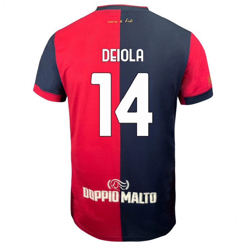 Danxen Mujer Camiseta Alessandro Deiola #14 Rojo Azul Más Oscuro 1ª Equipación 2024/25 La Camisa México