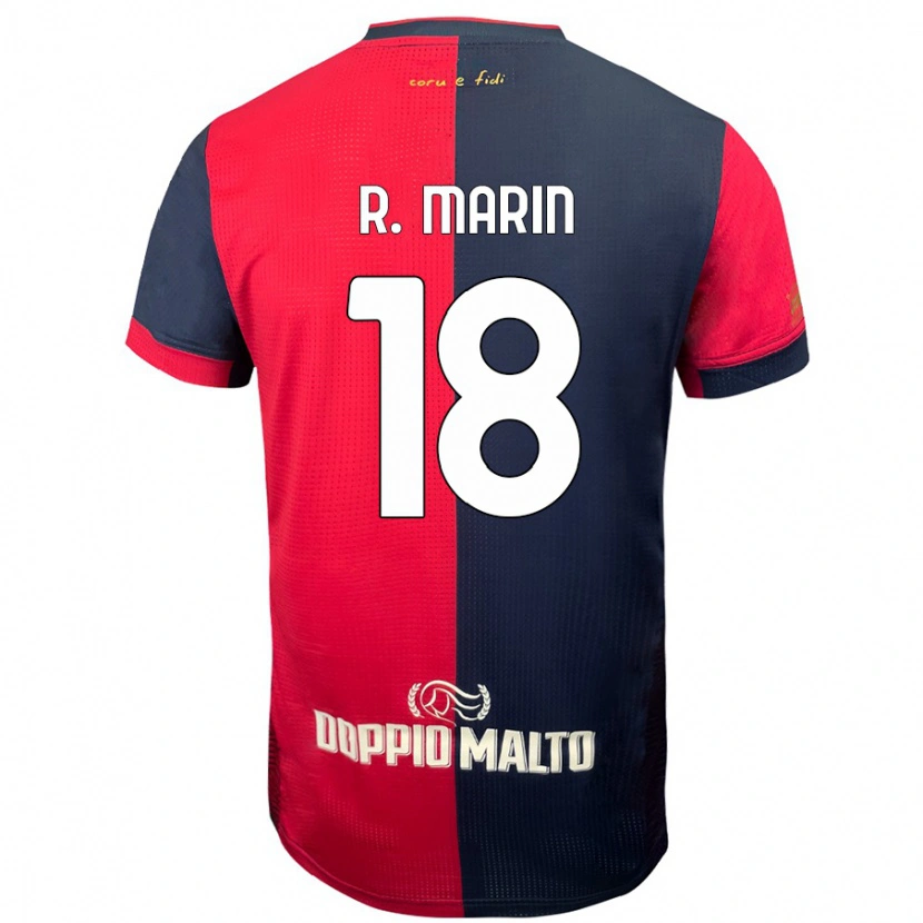 Danxen Mujer Camiseta Răzvan Marin #18 Rojo Azul Más Oscuro 1ª Equipación 2024/25 La Camisa México