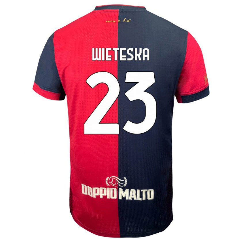 Danxen Mujer Camiseta Mateusz Wieteska #23 Rojo Azul Más Oscuro 1ª Equipación 2024/25 La Camisa México