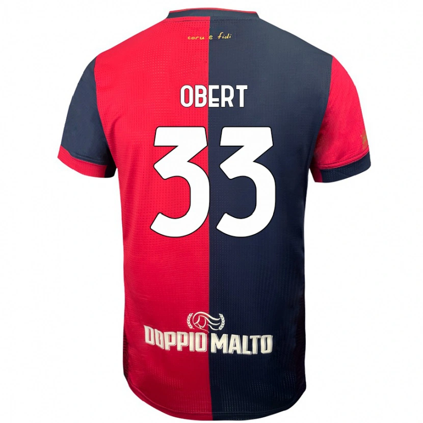 Danxen Mujer Camiseta Adam Obert #33 Rojo Azul Más Oscuro 1ª Equipación 2024/25 La Camisa México