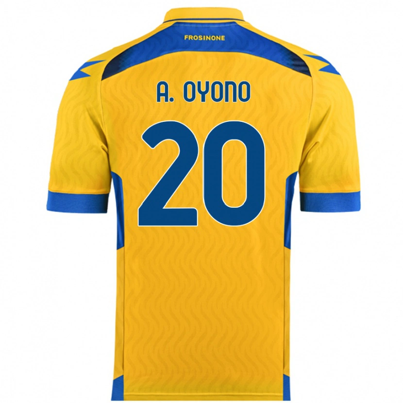 Danxen Mujer Camiseta Anthony Oyono #20 Amarillo 1ª Equipación 2024/25 La Camisa México