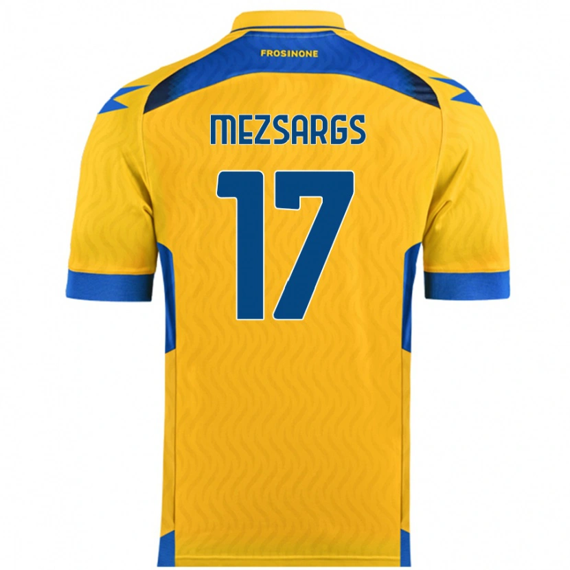 Danxen Mujer Camiseta Kristians Mezsargs #17 Amarillo 1ª Equipación 2024/25 La Camisa México