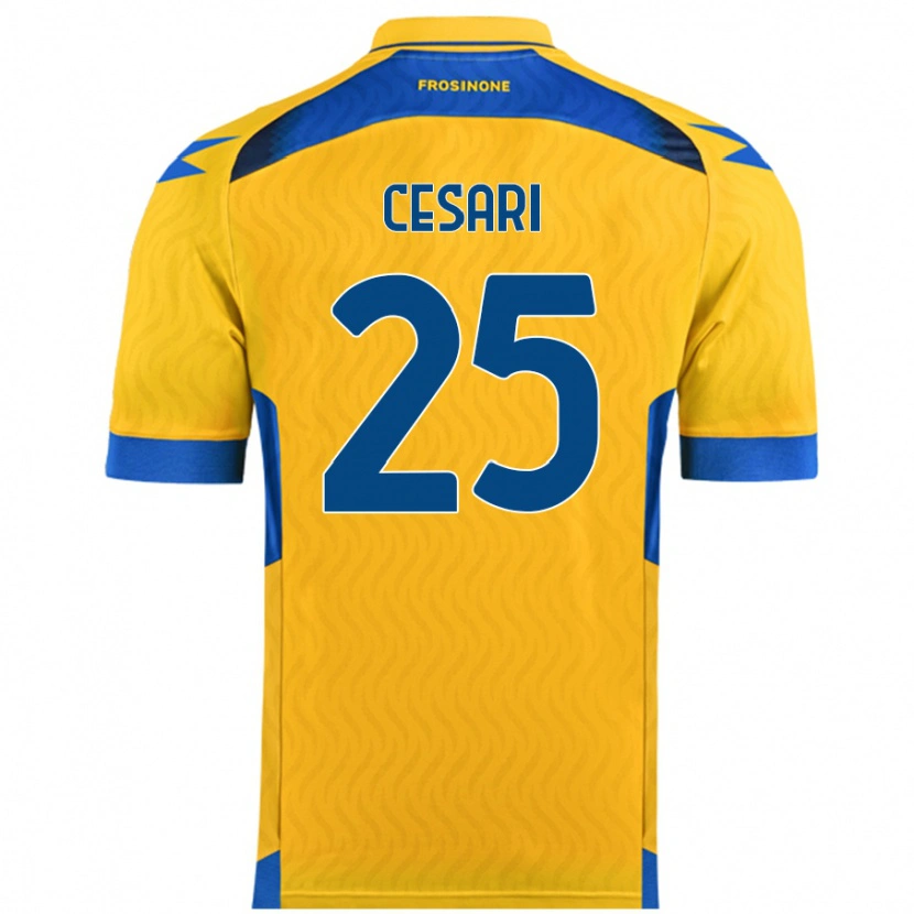 Danxen Mujer Camiseta Nicolò Cesari #25 Amarillo 1ª Equipación 2024/25 La Camisa México