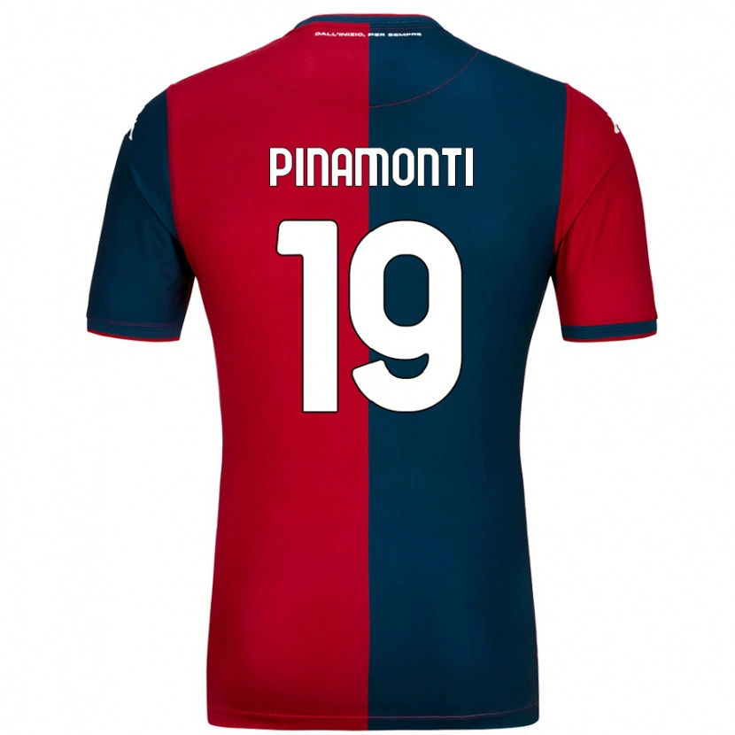Danxen Mujer Camiseta Andrea Pinamonti #19 Rojo Azul Oscuro 1ª Equipación 2024/25 La Camisa México