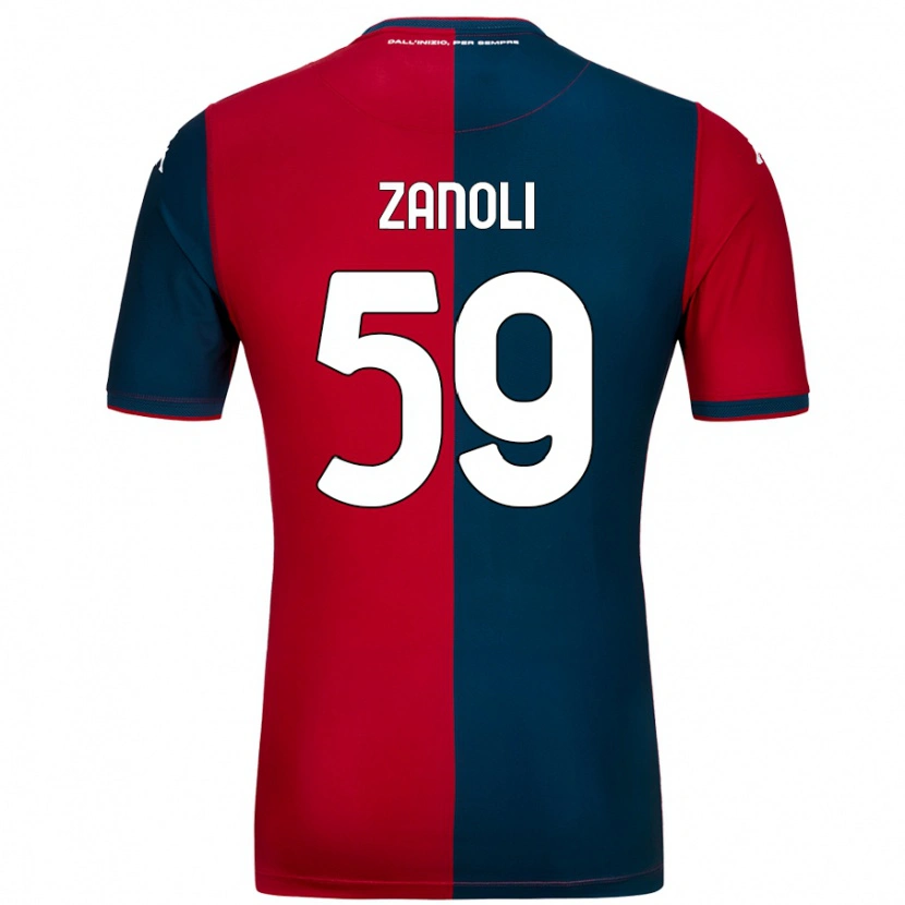 Danxen Mujer Camiseta Alessandro Zanoli #59 Rojo Azul Oscuro 1ª Equipación 2024/25 La Camisa México