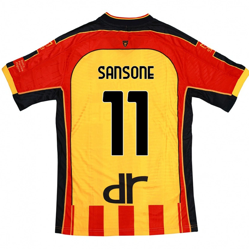 Danxen Mujer Camiseta Nicola Sansone #11 Amarillo Rojo 1ª Equipación 2024/25 La Camisa México