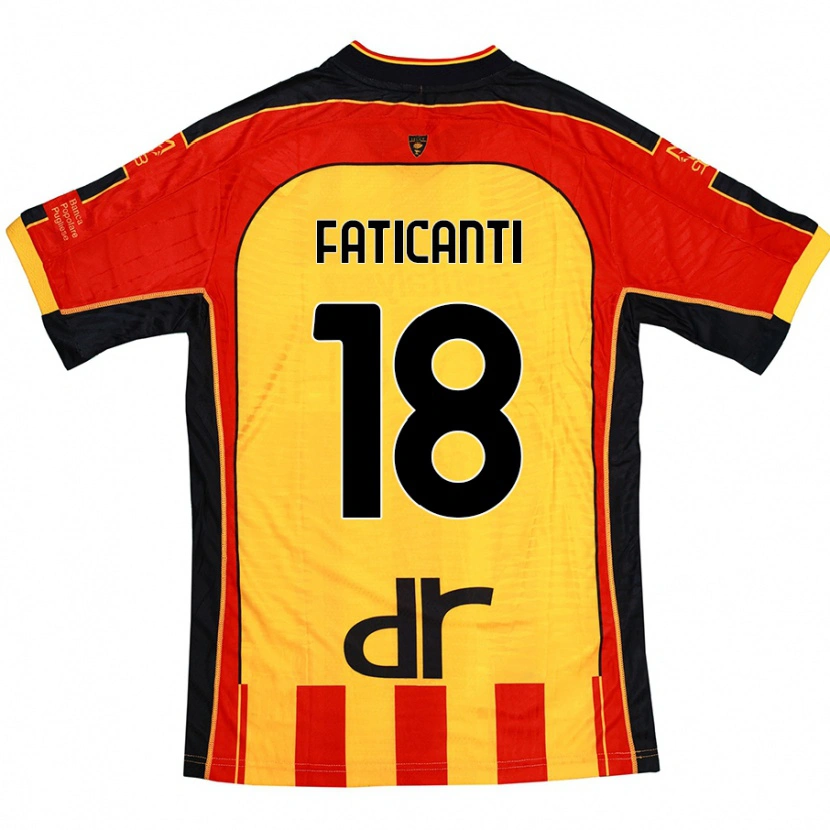 Danxen Mujer Camiseta Giacomo Faticanti #18 Amarillo Rojo 1ª Equipación 2024/25 La Camisa México