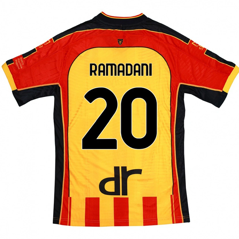 Danxen Mujer Camiseta Ylber Ramadani #20 Amarillo Rojo 1ª Equipación 2024/25 La Camisa México